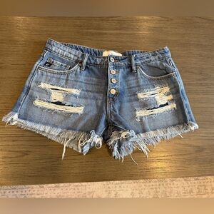 KanCan Blue Distressed Jean Shorts